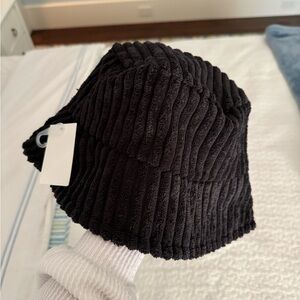 Black Corduroy Bucket Hat